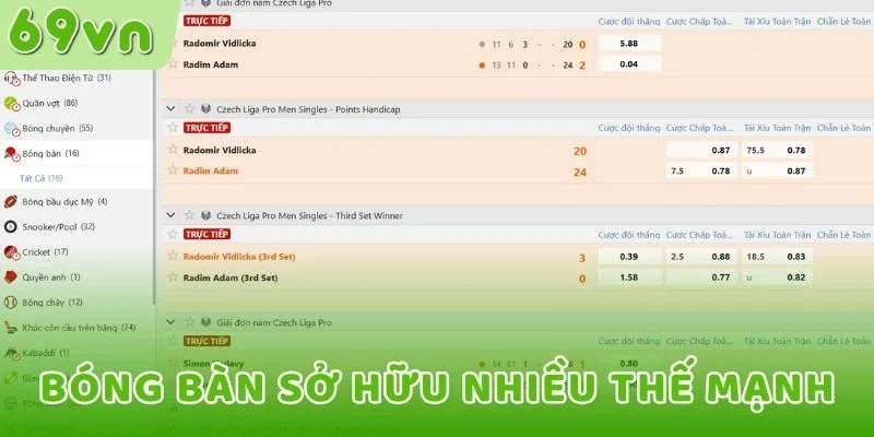 Bóng bàn sở hữu nhiều thế mạnh