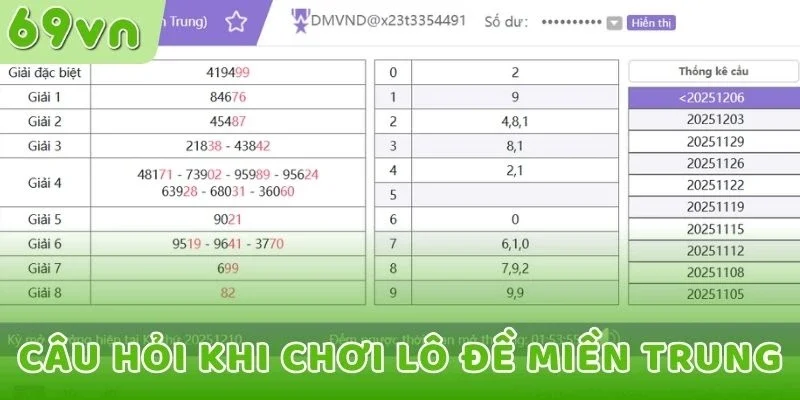 Câu hỏi khi chơi lô đề miền Trung