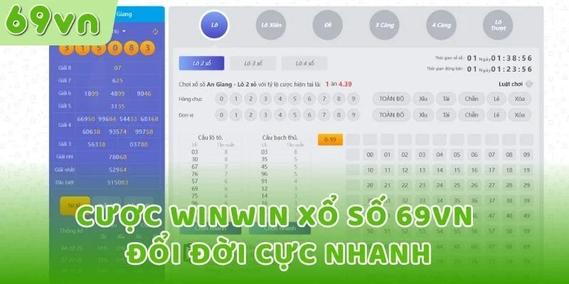 Cược Winwin xổ số 69VN đổi đời cực nhanh