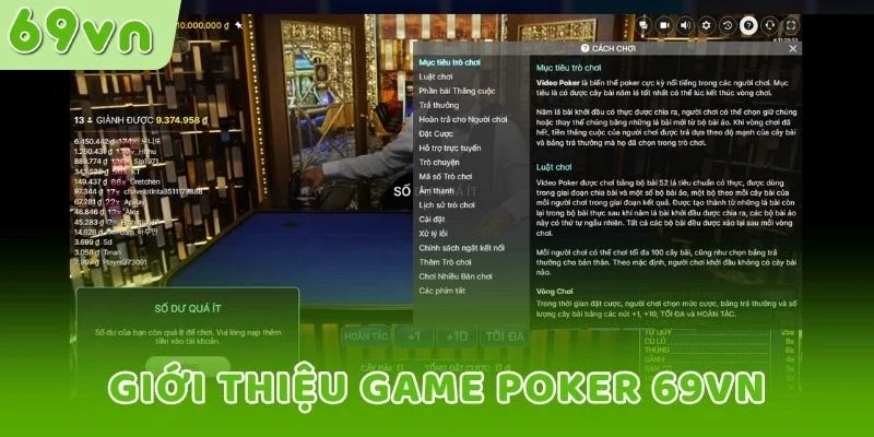 Giới thiệu game Poker 69VN