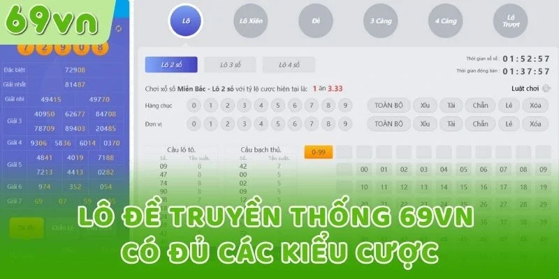 Lô đề truyền thống được hội viên 69VN quan tâm