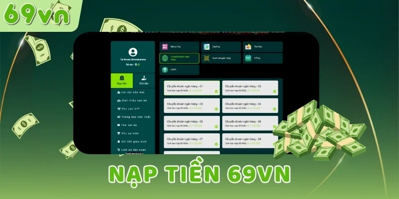 Trình tự nạp tiền 69VN 