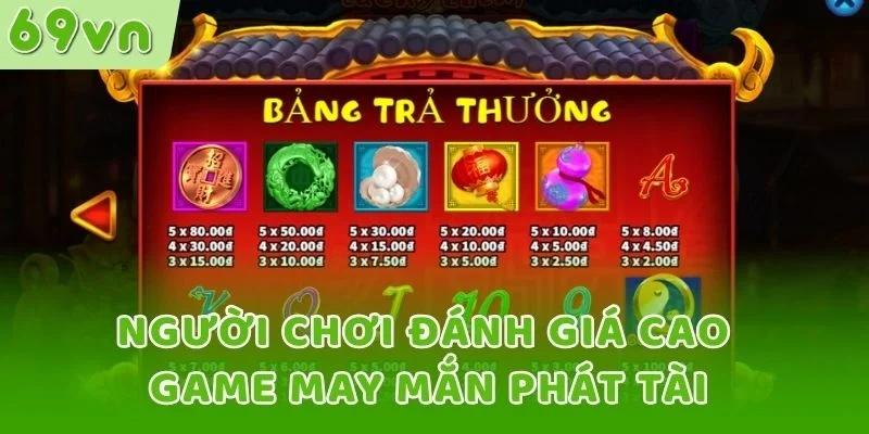 Người chơi đánh giá cao game May Mắn Phát Tài