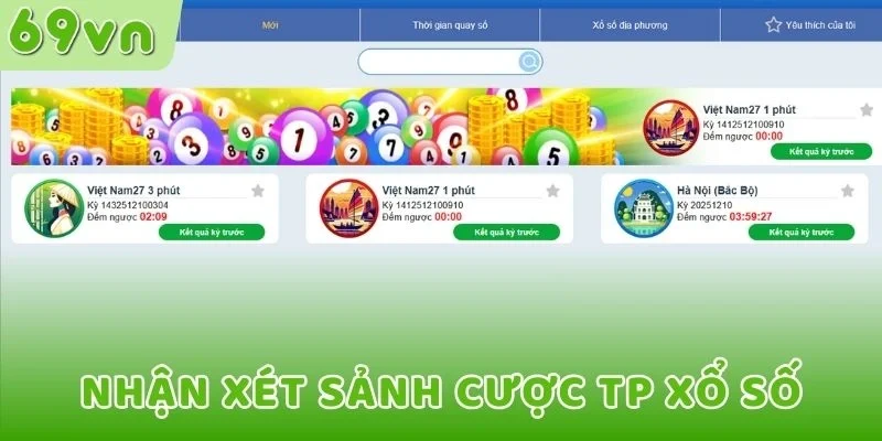 Nhận xét sảnh cược TP Xổ số