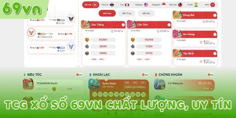 TCG xổ số 69VN chất lượng, uy tín