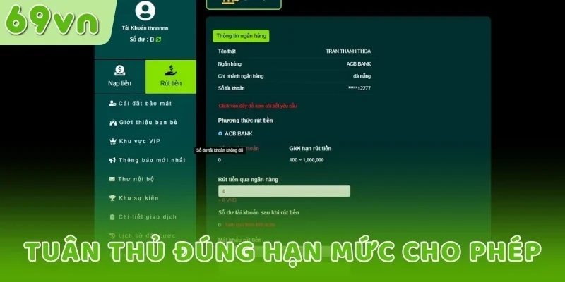 Tuân thủ đúng hạn mức cho phép