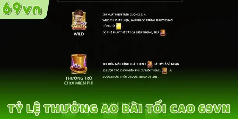 Tỷ lệ thưởng Ao Bài Tối Cao 69VN