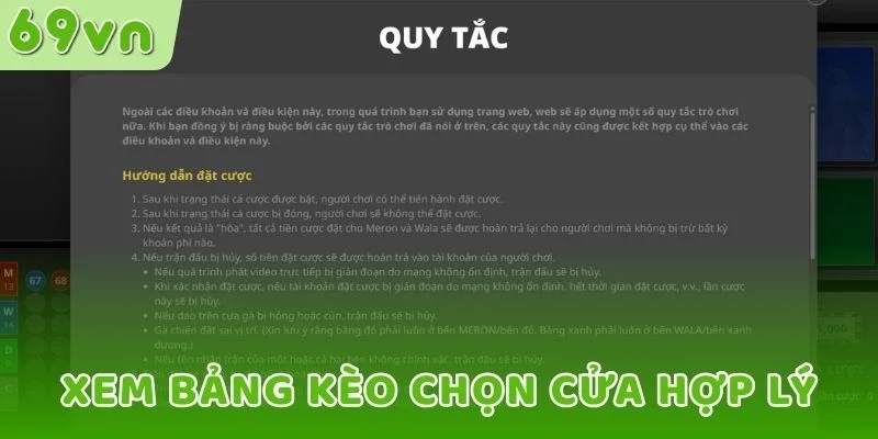 Xem bảng kèo chọn cửa hợp lý