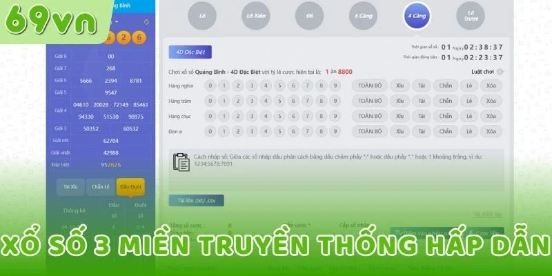 Xổ số 3 miền truyền thống hấp dẫn